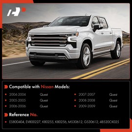 A-Premium Set of 6, Front Sway BarLinks, Inner Outer Tie Rod Ends, Compatible with Nissan Quest 2004 2005 2006 2007 2008 2009