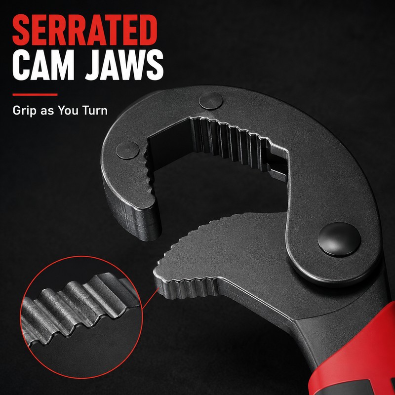 Self-Adjusting Open-End Wrench Set with Double-End Grip for Nuts, Bolts