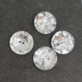 MajorCrafts® 24pcs 20mm Crystal Clear Faceted Acrylic 2 Holes Small Round Sewing Buttons Arts and Crafts Embellishments