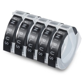 UniPlus Dymo 3D Label Tape 9 mm x 3 m, Black