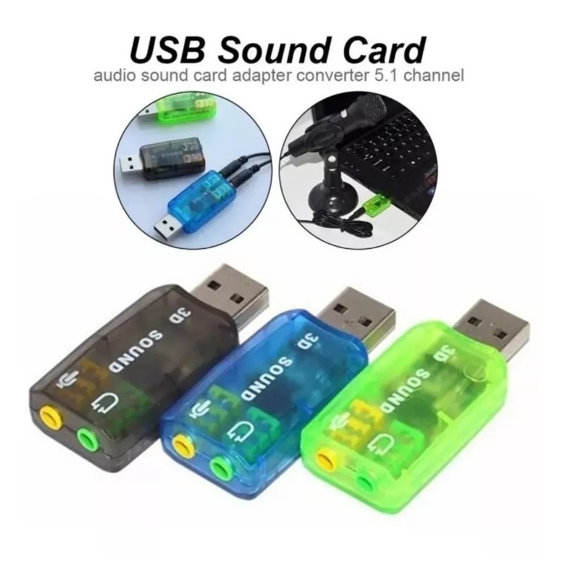 EG Tarjeta De Sonido Usb 5.1 Canales 3d Plug Andplay
