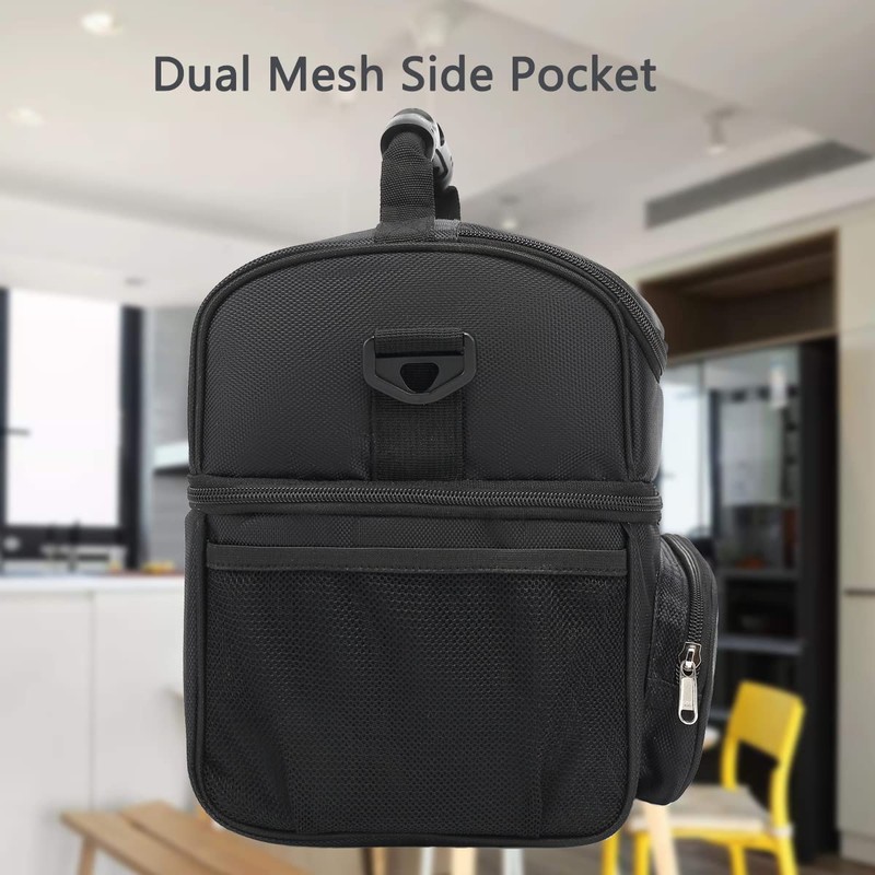 FlowFly Insulated Lunch Bag Adult Lunch Box Large Tote Double