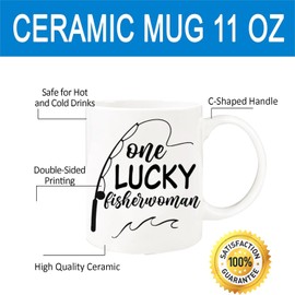 Coupele Gifts,One Lucky Fisherman,Best Catch of His Life Couple Mugs Wedding Gifts for Couples Fishing Couple Matching Mugs Perfect Couples Gift for Anniversary Engagement Couple Coffee Mugs