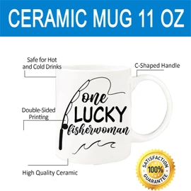 Coupele Gifts,One Lucky Fisherman,Best Catch of His Life Couple Mugs Wedding Gifts for Couples Fishing Couple Matching Mugs Perfect Couples Gift for Anniversary Engagement Couple Coffee Mugs