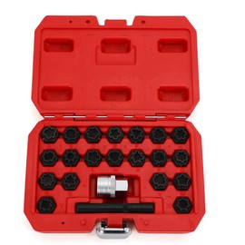 LYNICESHOP Car Wheel Lock, 22Pc Wheel Locking Key Anti-Theft Removal Set - Key Lock - Black