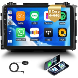 [4+64G] 8-Core Android 15 Car Stereo for Honda Vezel HR-V 2014-2019 with Wireless Carplay&Android Auto,9 Inch Car Radio with Mirror Link Bluetooth FM/RDS WiFi GPS SWC Dual USB+Mic