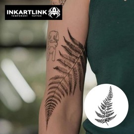 INKARTLINK Tattoo Tech, 2 Sheets Large Semi Permanent Tattoo, Temporary Tattoos, Last 1-2 Weeks, Waterproof, Realistic Look, No Adhesive, No Reflection （Flower Design)260