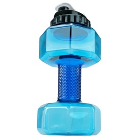 Dumbbell Water Bottle 2.2L – Portable Gym & Fitness Sports Bottle for Workout Hydration, See-Through Blue Design