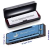 EVERJOYS Diatonic Harmonica 10 Hole Blue Harp Case, Polishing Cloth,