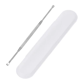 Steel Ear Pick Earwax Remover Spoon Ear Scraper Scratcher Ear Cleaner with Storage Box, 304 Stainless
