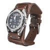 ALPINE Genuine Vintage Leather Cuff Watch Strap - Black, Brown,
