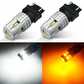 JDM ASTAR High Performance Super Bright 1:1 Design 3020 Chipsets White/Amber 3157 3155 3457 4157 Switchback LED Bulbs For Turn Signal Lights