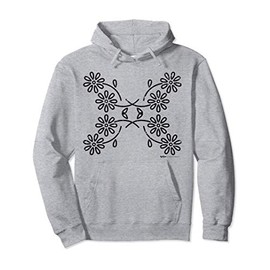 Vintage Inspired Flower Botanical Floral Graphic Design Pullover Hoodie