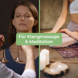 Tibetan Cymbals [Diameter 5.5 cm], Light Tone, Matt Without Symbols, for Meditation (Tingsha), Sound Massage and Sound Therapy