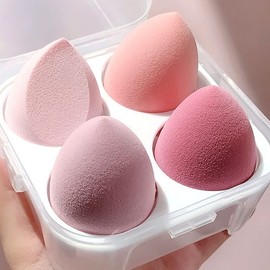 Makeup Sponge Puff Cushion Foundation Makeup Sponge Puff Foundation Astan (Pack of 4, Pink)