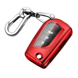 QBUC for Toyota Key Fob Cover Compatible with Toyota Fortuner tundra Camry RAV4 Highlander Corolla Smart Key Sliver