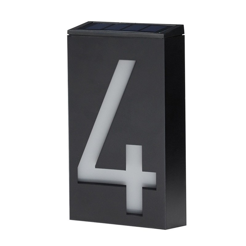 Solar House Number Solar Powered 1000mAh Rechargeable LED Illuminated Address