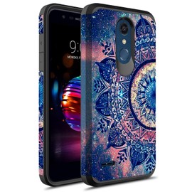 LG K30 Case, LG Premier Pro LTE Case, LG Harmony 2 Case, LG Phoenix Plus Case, Rosebono Slim Hybrid Dual Layer Shockproof Graphic Cover Armor Case for LG K10 2018 (Mandala)