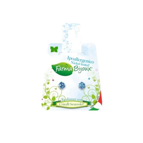 Farma Bijoux Earrings Cube Acquamarina 6mm