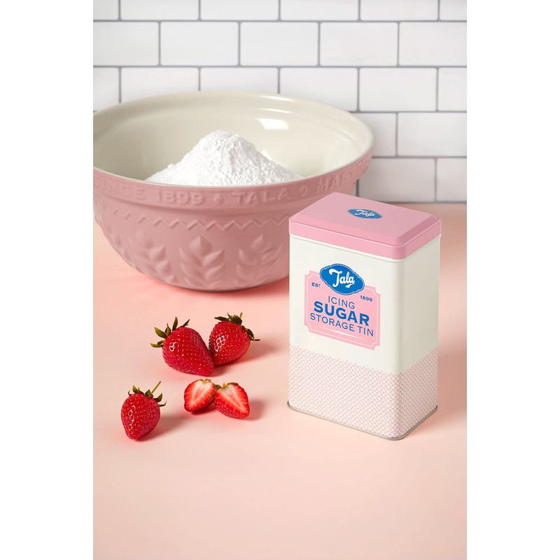 Tala Originals Storage Tin, Metal, Pink and Cream Nostalgic Design,