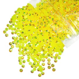 qiipii 1550PCS 5mm Lemon Yellow AB Resin Rhinestones Citrine AB Flatback Jelly Resin Stones Bulk SS20 Non-Hotfix Diamonds Gems for Nails Face Eyes Makeup Body Tumblers Bottles DIY Crafts Shoes Clothes