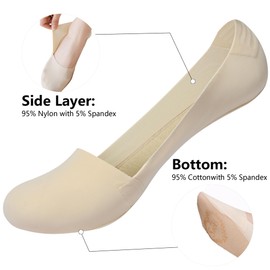 Autoor Women's No Show Socks Ultra Low Cut Liner Socks Non Slip Invisible Mixed color Sock for Flats High Heels 6 Pairs,Size 6-8