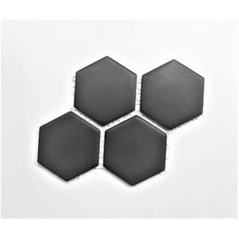 Black Hexagon 2" Matte Porcelain Mosaic Floor and Wall Backsplash Bath Kitchen Small Sample Swatch