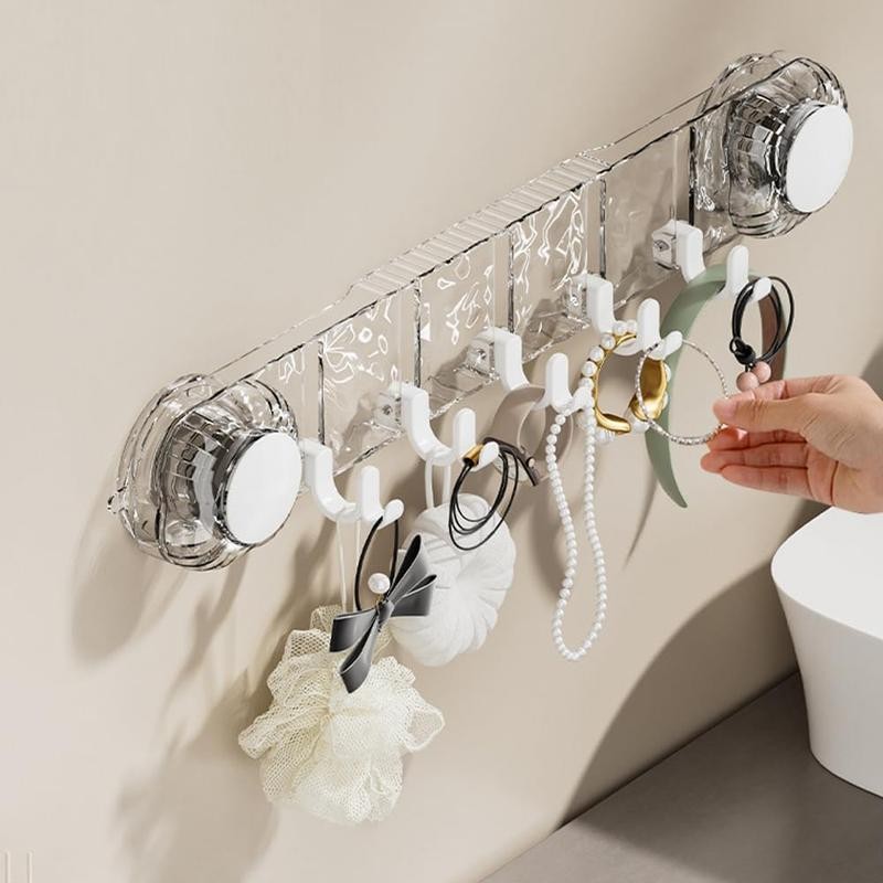 Rotating Shower Suction Cup Hook, Space Saving Non Punch Wall