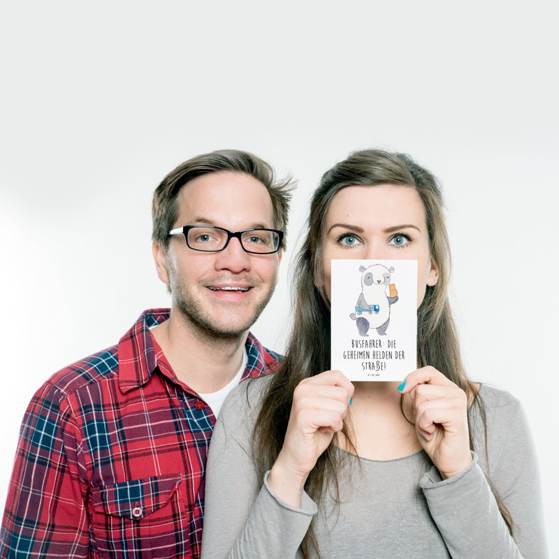 Mr. & Mrs. Panda Postcard Bus Driver Heroes - Gift,