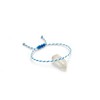 Papacho Creations White and Azure Blue Braided Bracelet with Waxed