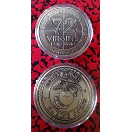 Marine Corps 72 Virgins Dating Club Military Challenge Art Coin