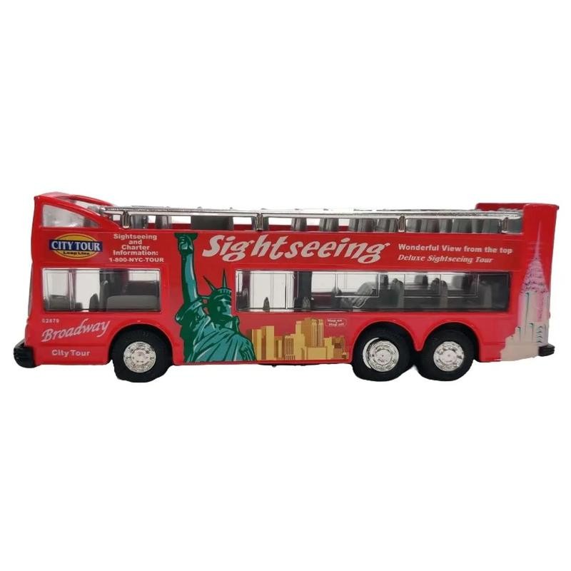Sightseeing Bus die cast metal car pull back action