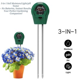 3-in-1 Moisture/Light/PH Meter for Plants, Soil pH and Light Tester, Plant Water Meter for Indoor Potted Plants, Soil Moisture Sensor for Houseplants and Garden, No Battery Needed (2Pack)