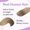 Sindra Clip in Hair Extensions Natural Hair Golden Brown Mixed