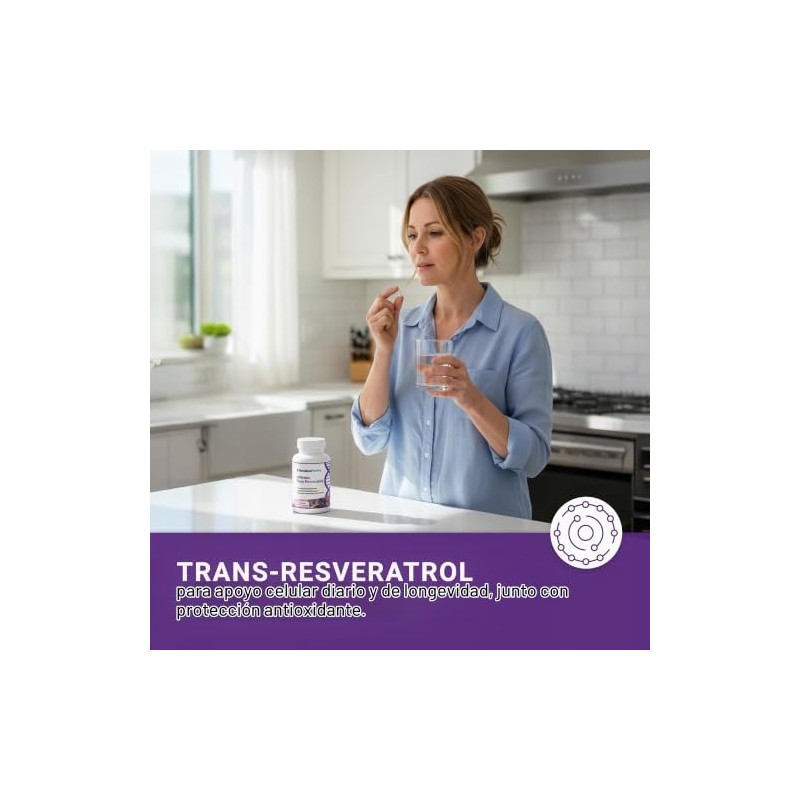 TransResveratrol Liposomal 500mg Potente Antioxidante, Activa Sirtuinas Pure Liposomal Tran