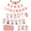 1st Birthday Photo Banner, Pink One Birthday Decorations, Happy Birthday