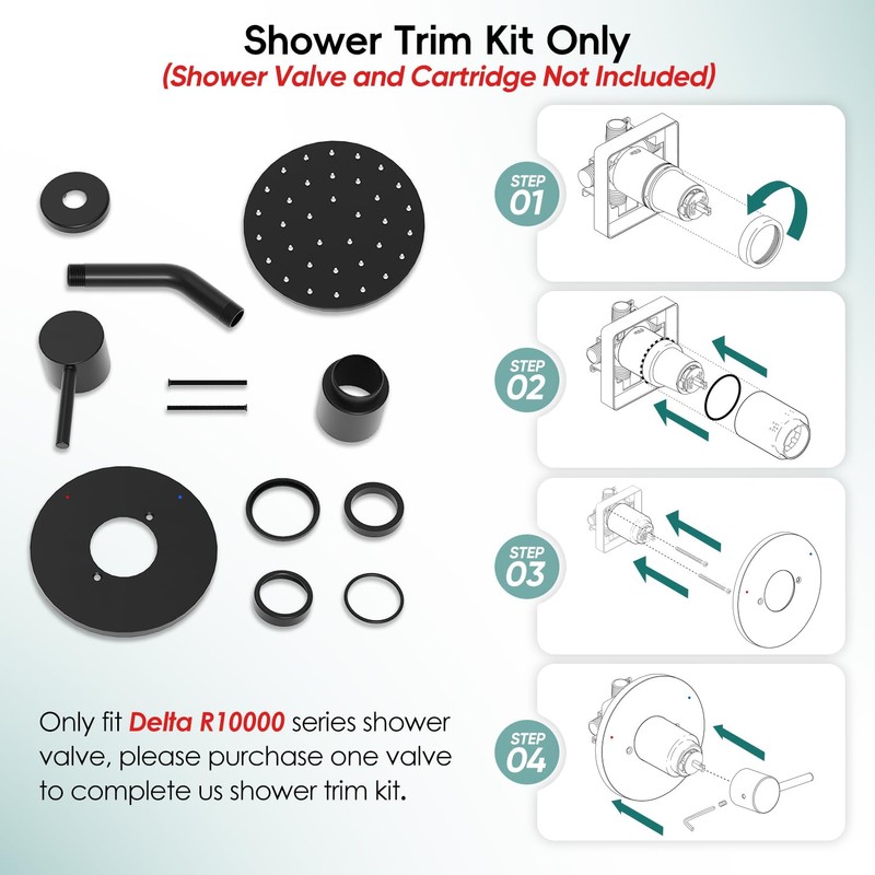 Replacement for Delta Shower Trim Kit 14 Series, Bathroom Matte