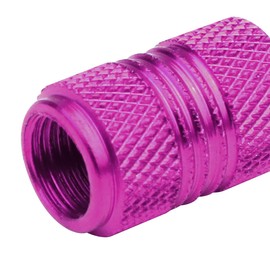 Auto Dynasty 17mm Knurled Style Anodized Aluminum Purple Tire Valve Stem Caps (Pack of 4)