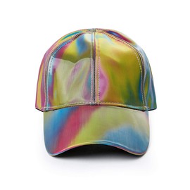 Nofonda Marty McFly Replica Cap, Rainbow Baseball Cap, Cool Metal Hat, Curved and Adjustable, Perfect Costume for Christmas, Fancy Dress, Cosplay