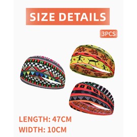 ZAMXHUG Fashion Headbands for Women - 3 Pieces Headband Women's Hair Band Africa Hair Bands Boho Headband Women's Wide Headband Elastic Hair Accessories