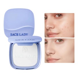 Sace Lady Base De Maquillaje Polvo Compacto Fijador Matte Spf 30PA+++, Resistente al Agua, Larga Duración, Control de Grasa – Tono Cristal, 9.5g