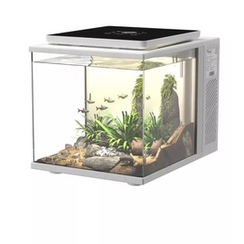 Maxspect Pico Cube Desktop Wi-Fi Enabled 2 Gallon Smart Aquarium Kit - Includes LED Lights, Heater, Filtration & Media - White Finish
