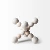 Homeroots 7" Off White Beaded Wooden Decorative Jack