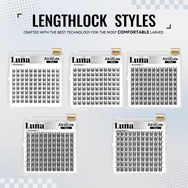 AiryCute LengthLock Collection | Lash Clusters Luna Glosa Viva Velure