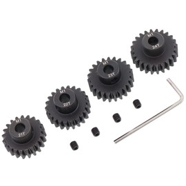 Treehobby 4PCS Metal Steel M1 Pinion Gear Sets 21T 22T 23T 24T fit 5mm RC Motor Shaft Gears Compatible with Arrma Traxxas Axial HSP Redcat Losi 1/8 1/10 Scale RC Car Truck Buggy