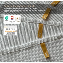 IKEUCHI ORGANIC Dish Cloths 10.63 x 10.63 Oeko-Tex Class1 Certified, Pack of 4,Made in Japan(White)