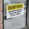 Security Badges Must Be Worn OSHA Security Notice Vinyl Decal
