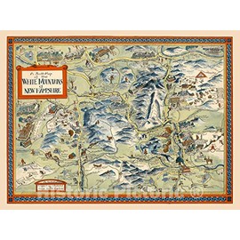Historic Map - A Scott-Map of The White Mountains of New Hampshire, 1960 - Vintage Wall Art - 30in x 24in