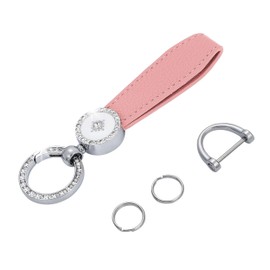 Tonecraft Round Key Holder, Simple, Orthodox, Bag Charm, Popular, Stylish, Cute, Sparkle, Silver, Pink