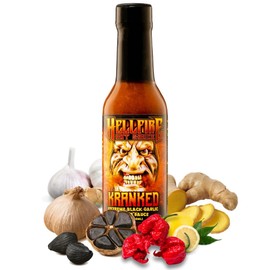 Hellfire Hot Sauce Kranked - Black Garlic and Carolina Reaper Gourmet Hot Sauce, Featured on Hot Ones TV Show, 5 oz.